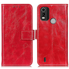 Leather Case Stands Flip Cover Holder K04Z for Nokia C21 Plus Red