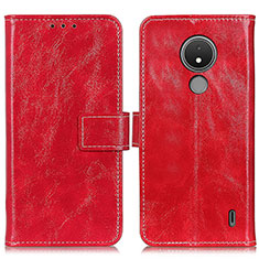 Leather Case Stands Flip Cover Holder K04Z for Nokia C21 Red