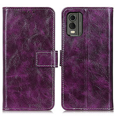 Leather Case Stands Flip Cover Holder K04Z for Nokia C210 Purple