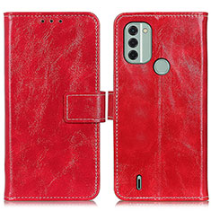 Leather Case Stands Flip Cover Holder K04Z for Nokia C31 Red