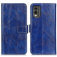 Leather Case Stands Flip Cover Holder K04Z for Nokia C32 Blue