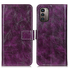 Leather Case Stands Flip Cover Holder K04Z for Nokia G11 Purple