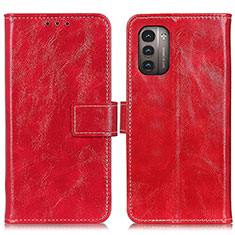 Leather Case Stands Flip Cover Holder K04Z for Nokia G21 Red