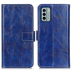 Leather Case Stands Flip Cover Holder K04Z for Nokia G22 Blue