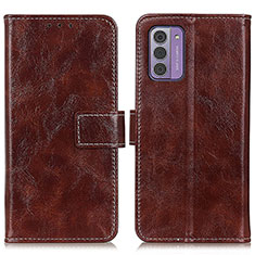 Leather Case Stands Flip Cover Holder K04Z for Nokia G310 5G Brown