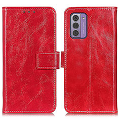 Leather Case Stands Flip Cover Holder K04Z for Nokia G42 5G Red