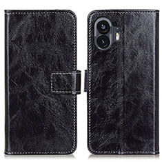 Leather Case Stands Flip Cover Holder K04Z for Nothing Phone 2 Black