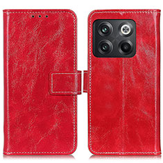 Leather Case Stands Flip Cover Holder K04Z for OnePlus 10T 5G Red