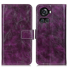 Leather Case Stands Flip Cover Holder K04Z for OnePlus Ace 5G Purple