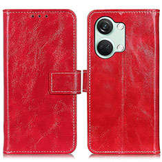 Leather Case Stands Flip Cover Holder K04Z for OnePlus Nord 3 5G Red