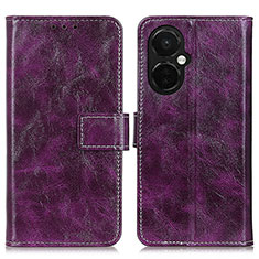 Leather Case Stands Flip Cover Holder K04Z for OnePlus Nord CE 3 Lite 5G Purple