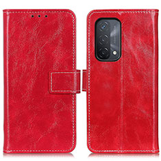 Leather Case Stands Flip Cover Holder K04Z for OnePlus Nord N200 5G Red