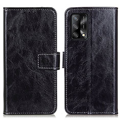 Leather Case Stands Flip Cover Holder K04Z for Oppo A95 4G Black