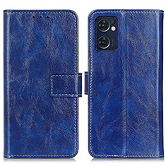 Leather Case Stands Flip Cover Holder K04Z for Oppo Find X5 Lite 5G Blue