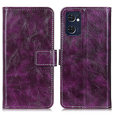 Leather Case Stands Flip Cover Holder K04Z for Oppo Find X5 Lite 5G Purple