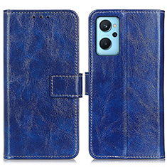 Leather Case Stands Flip Cover Holder K04Z for Oppo K10 4G Blue