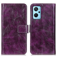 Leather Case Stands Flip Cover Holder K04Z for Oppo K10 4G Purple