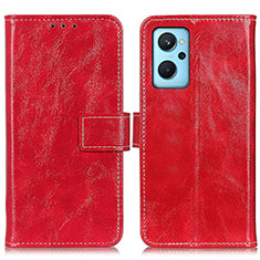 Leather Case Stands Flip Cover Holder K04Z for Oppo K10 4G Red