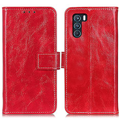 Leather Case Stands Flip Cover Holder K04Z for Oppo K9 Pro 5G Red