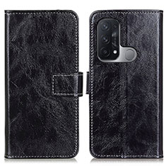 Leather Case Stands Flip Cover Holder K04Z for Oppo Reno5 A Black