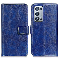 Leather Case Stands Flip Cover Holder K04Z for Oppo Reno6 Pro 5G Blue