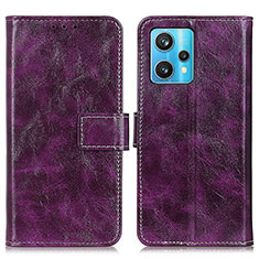 Leather Case Stands Flip Cover Holder K04Z for Realme 9 4G Purple