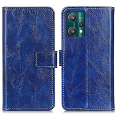 Leather Case Stands Flip Cover Holder K04Z for Realme 9 Pro 5G Blue