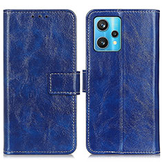 Leather Case Stands Flip Cover Holder K04Z for Realme 9 Pro+ Plus 5G Blue