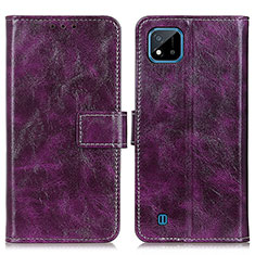 Leather Case Stands Flip Cover Holder K04Z for Realme C11 (2021) Purple