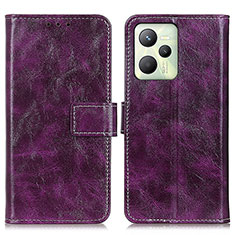 Leather Case Stands Flip Cover Holder K04Z for Realme Narzo 50A Prime Purple