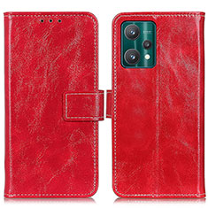 Leather Case Stands Flip Cover Holder K04Z for Realme V25 5G Red