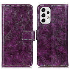 Leather Case Stands Flip Cover Holder K04Z for Samsung Galaxy A23 4G Purple
