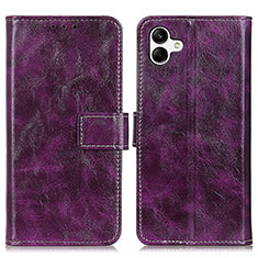 Leather Case Stands Flip Cover Holder K04Z for Samsung Galaxy F04 Purple