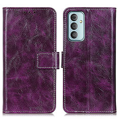 Leather Case Stands Flip Cover Holder K04Z for Samsung Galaxy F13 4G Purple