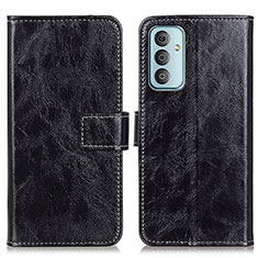 Leather Case Stands Flip Cover Holder K04Z for Samsung Galaxy M13 4G Black