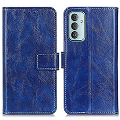 Leather Case Stands Flip Cover Holder K04Z for Samsung Galaxy M13 4G Blue