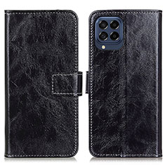 Leather Case Stands Flip Cover Holder K04Z for Samsung Galaxy M53 5G Black