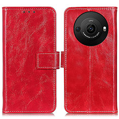 Leather Case Stands Flip Cover Holder K04Z for Sharp Aquos R8s Pro Red