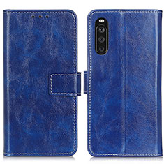 Leather Case Stands Flip Cover Holder K04Z for Sony Xperia 10 III Lite Blue