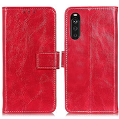 Leather Case Stands Flip Cover Holder K04Z for Sony Xperia 10 III Lite Red