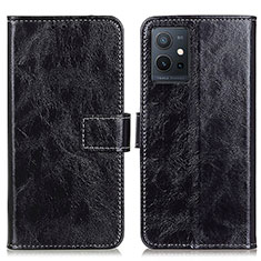 Leather Case Stands Flip Cover Holder K04Z for Vivo Y33e 5G Black