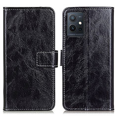 Leather Case Stands Flip Cover Holder K04Z for Vivo Y55s 5G Black