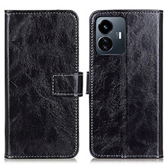 Leather Case Stands Flip Cover Holder K04Z for Vivo Y77 5G Black