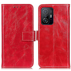 Leather Case Stands Flip Cover Holder K04Z for Xiaomi Mi 11T 5G Red