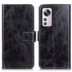 Leather Case Stands Flip Cover Holder K04Z for Xiaomi Mi 12 5G Black