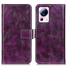 Leather Case Stands Flip Cover Holder K04Z for Xiaomi Mi 12 Lite NE 5G Purple