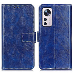 Leather Case Stands Flip Cover Holder K04Z for Xiaomi Mi 12 Pro 5G Blue