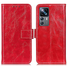 Leather Case Stands Flip Cover Holder K04Z for Xiaomi Mi 12T 5G Red