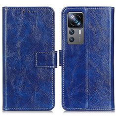 Leather Case Stands Flip Cover Holder K04Z for Xiaomi Mi 12T Pro 5G Blue