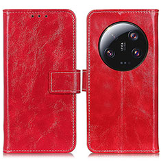 Leather Case Stands Flip Cover Holder K04Z for Xiaomi Mi 13 Ultra 5G Red